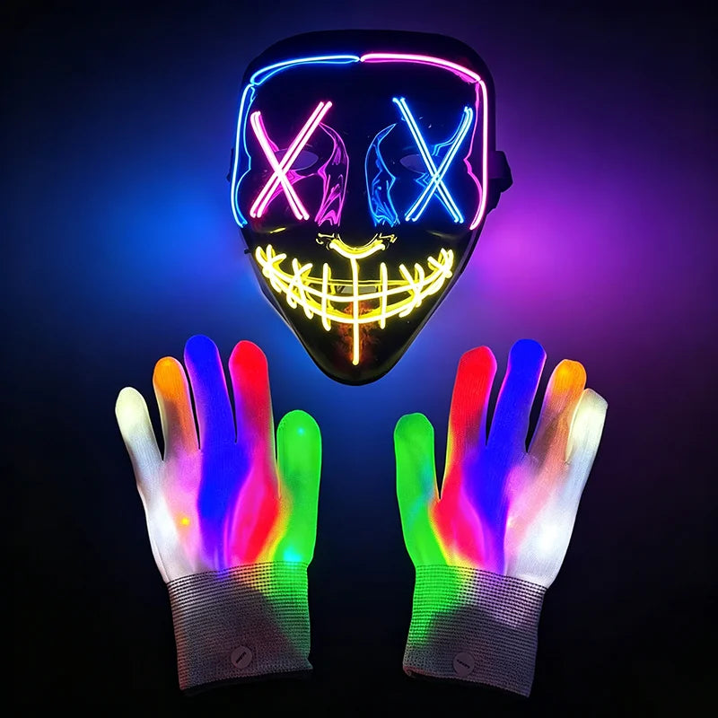 Masque + Gants LED Halloween — Boo